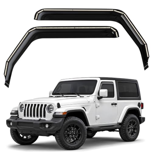 Window Deflectors Smoke Tinted in (For Wrangler JL 18-26)