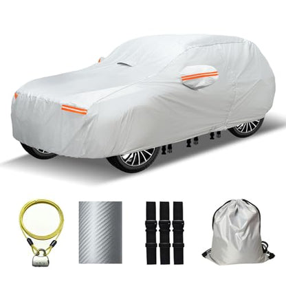 30 Layers SUV Car Cover for Automobiles All Weather Waterproof (Silver / Fit SUV 171"-180")