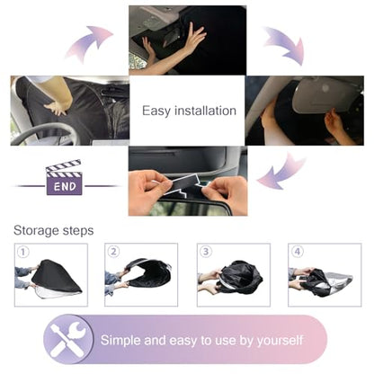 for 2024 2025 Honda Accord Windshield Sun Shade 2025 Honda Accord Windshield Sunshades Accessories Sunshade Cover Block UV Ray Front Window Sunshade (2024 Honda Accord)
