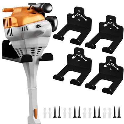 Garage Organizer Trimmer Rack Wall Mount (Black 4 Packs)