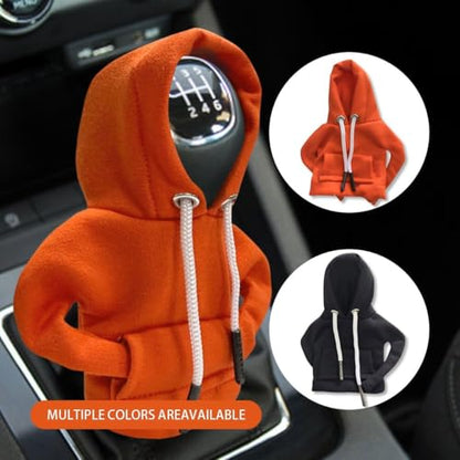 2PCS Car Gear Shift Hoodie Auto Shifter Knob Cover (Black&Orange / 2 Pcs)