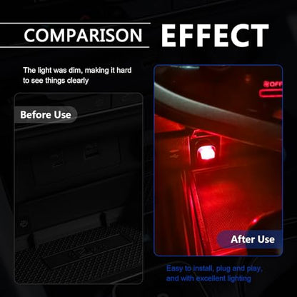 4 PCS USB LED Car Interior Ambient Lighting Kit (4pcs red)
