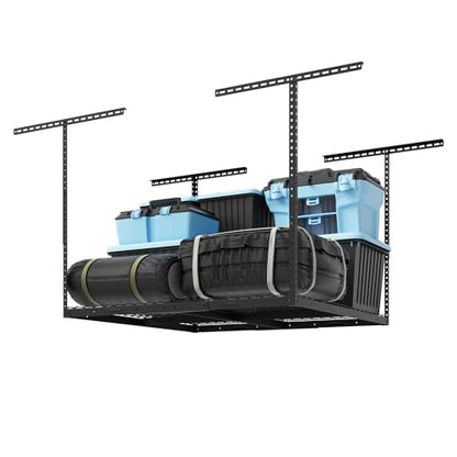 4x4 Overhead Garage Ceiling Storage Rack Organization (Black / 4x4 ft)