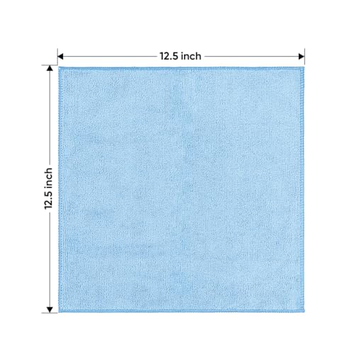 Blue Microfiber Cleaning Cloth 50 Pack (Blue / 12.5 x 12.5 Inch)