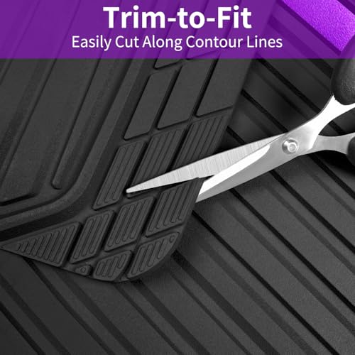 Heavy Duty Rubber Car Mats Metallic (BLack Purple)