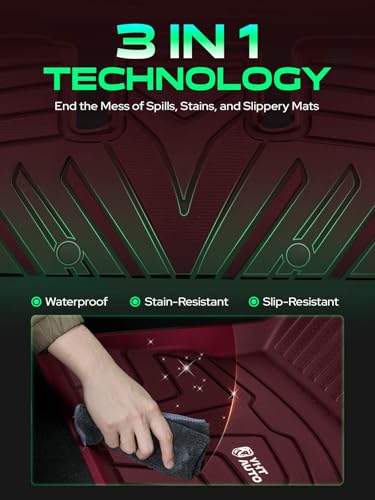 Automotive Floor Mats for Tesla Model Y 2020 (Red / 3-Piece Set)