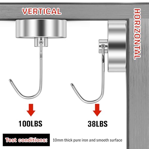 6 Pack Silver Magnet Hooks (Silver / 1.26in)