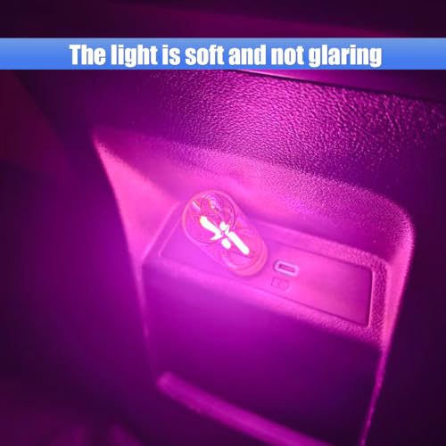 2PCS USB LED Lights for Car Interior (Pink)