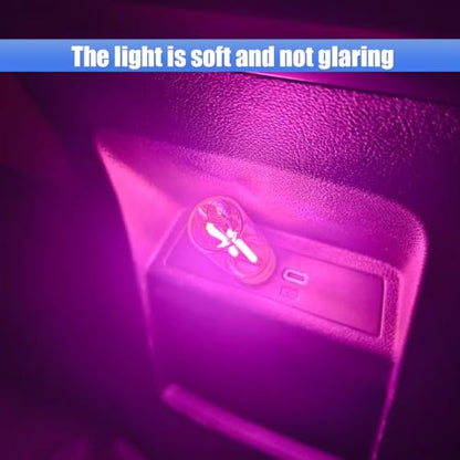 2PCS USB LED Lights for Car Interior (Pink)