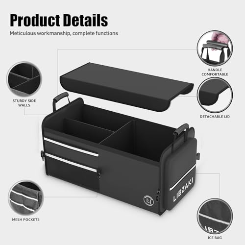 LIBZAKI Car Trunk Storage Organizer (Standard / Black)