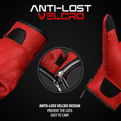 JAG Motorcycle Touchscreen Gloves (Red/Zip / Small)