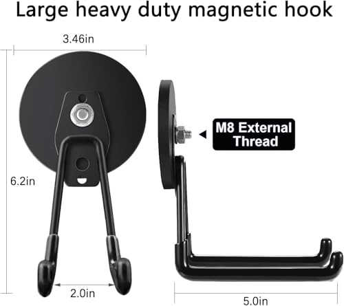 Large Strong Magnetic Hooks (Large L 2Pack 26-130lb)