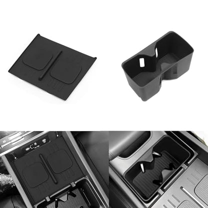 Cup Holder & Wireless Charging Pad for 2024 (Wireless Charger Mat & Cup Holder)