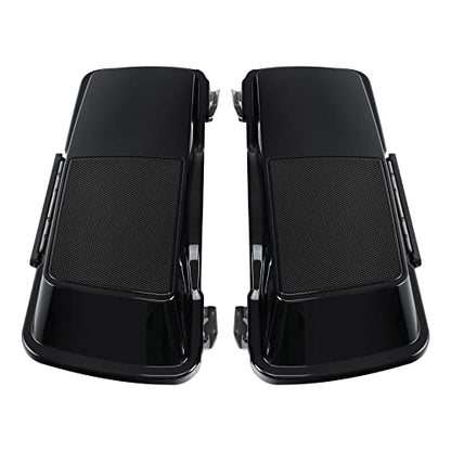 Motorcycle Saddlebags 5" Stretched Extended Hard Saddle BagsW (5" Extended / Stretched W/ Black Latches)