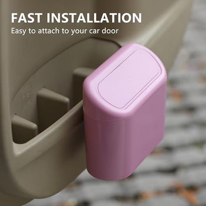 Mini Car Trash Can with Lid (Pink)
