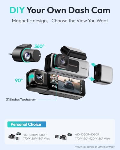 G980H 3CH】 4K 3 Channel 360° Dash Cam