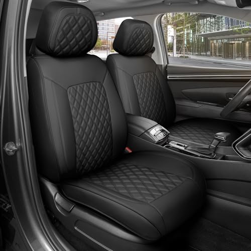 Curated Onyx Napa Leather Seat Covers for Cars & SUVs (Black (Onyx) / Front Seats)