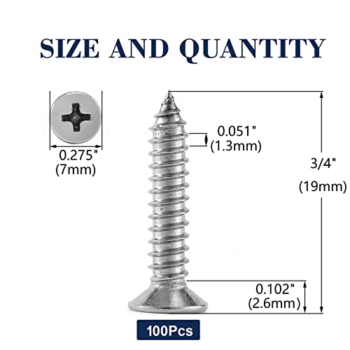 6 x 3 4" Wood Screw 100Pcs 18 (#6 x 3/4")
