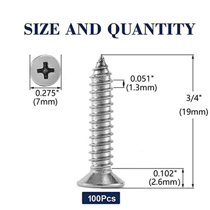 6 x 3 4" Wood Screw 100Pcs 18 (#6 x 3/4")