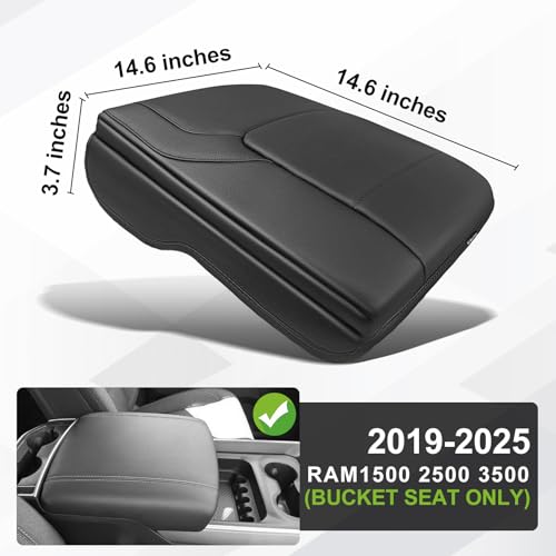 Armrest Cover for Ram1500 2500 3500 2019 (3) 19-26|Ram1500/2500/3500|Bucket Seat, +Thick,V1)