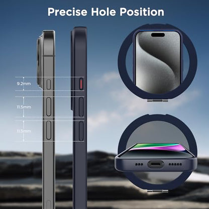 Magnetic Case for iPhone 15 Pro with Stand (6.1" (for iPhone 15 Pro) / Dark Blue)