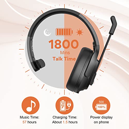 Noise Cancelling Trucker Bluetooth Headset with Microphone for Trucker (Trucker Headset with ENC Mic)