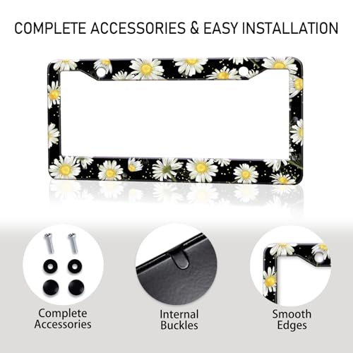 Daisy Flowers Car License Plate Frame (Daisy Flower)