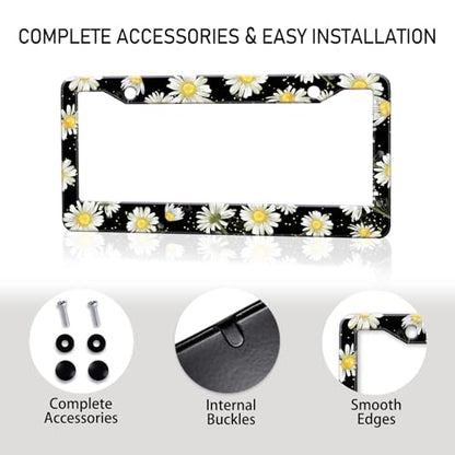 Daisy Flowers Car License Plate Frame (Daisy Flower)