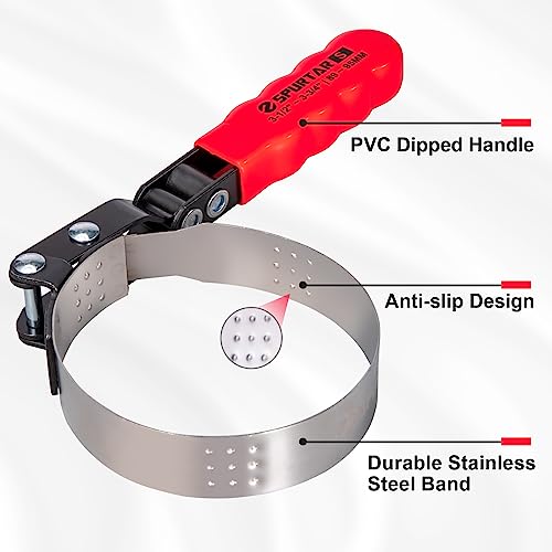 5pcs Swivel Oil Filter Wrench Set 12" Oil Filter Removal Tool (5-Piece Set: 2-3/4" - 5-1/4")
