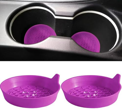 2 PCS Car Cup Coasters (Purple*2pcs / No Diamonds)