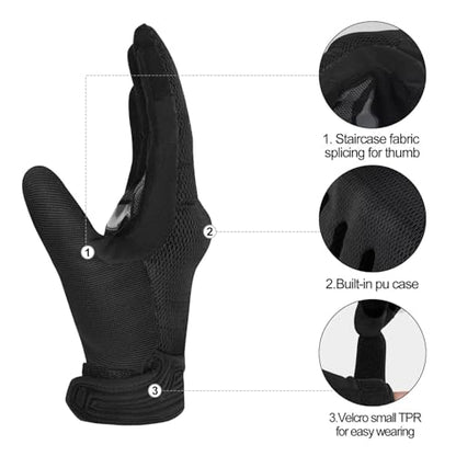 Breathable Mesh Motorcycle Gloves for Men (Black / XX-Large (Palm Circumference: 9.65-10.24 inches))
