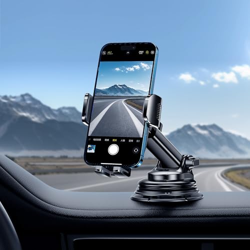 Car Phone Holder Mount Phone Mount for Car Windshield Dashboard Air Vent Universal Hands Free Automobile Cell Phone Holder Fit for iPhone Smartphone Camera Mounts (Carbon fiber)