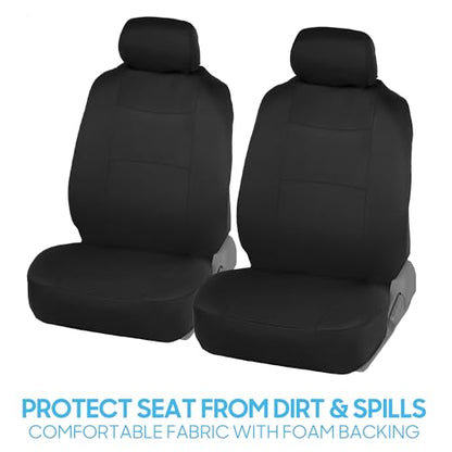 PolyPro Car Seat Covers Full Set in Solid Black (Solid Black)