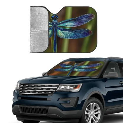 Dragonfly Car Windshield Sunshade Front Window Sun Visor Protector Foldable Shield Cover for Truck SUV (Black1 / Small)