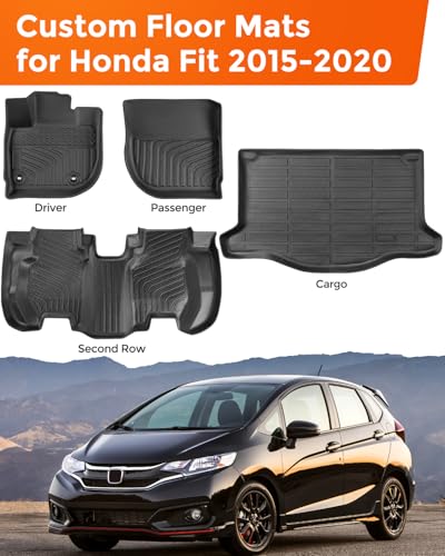 for Honda Fit Floor Mats & Cargo Trunk Liner 2015