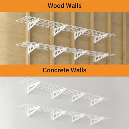 Garage Shelving (White / 2 pack-1x6 ft)