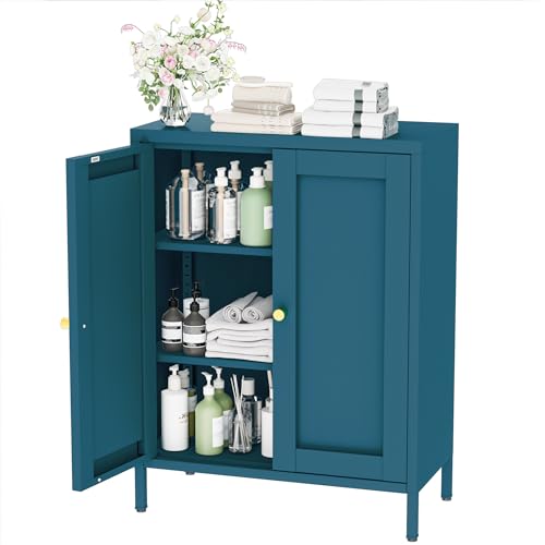 Metal Bathroom Storage Cabinet (Blue / 31.5"H 2 Doors)