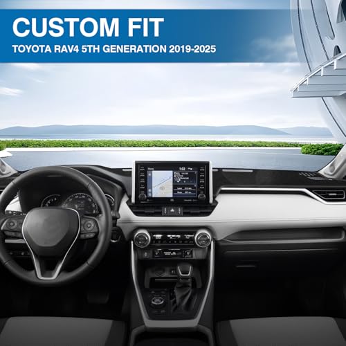 Custom Fit Dash Cover Compatible with Toyota RAV4 2019 (RAV4 19-25 without HUD(black))