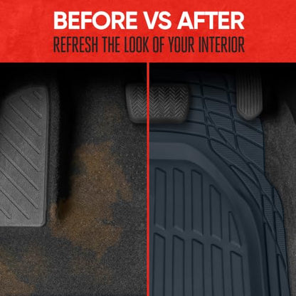FlexTough Floor Mats for Cars (Full Set (Full Size) / Cobalt Blue)