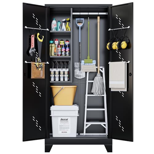 75" Taller Metal Garage Storage Cabinet (75" Black)