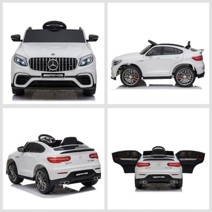 12V Toddler Ride On Car Mercedes Benz AMG GLC63S Coupe 2 Speed White (White)