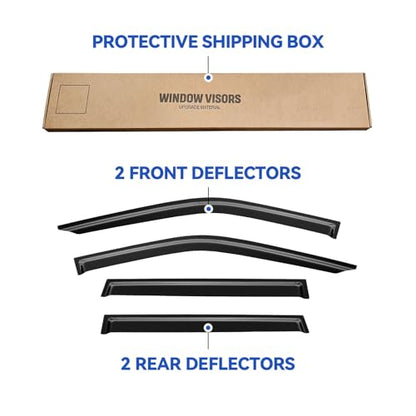 Window Visors Rain Guards for 2018 (2018-2024 Ford Expedition)