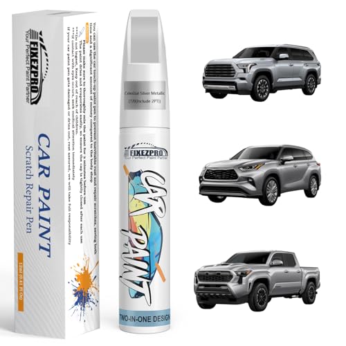 1J9 2PT Celestial Silver Metallic Car Touch Up Paint for Toyota (For toyota / Celestial Silver Metallic(1J9) compatible with Avalon-models/Camry-models/Highlander-models/Sequoia/Sienna-models/Tacoma/Tundra/Venza)