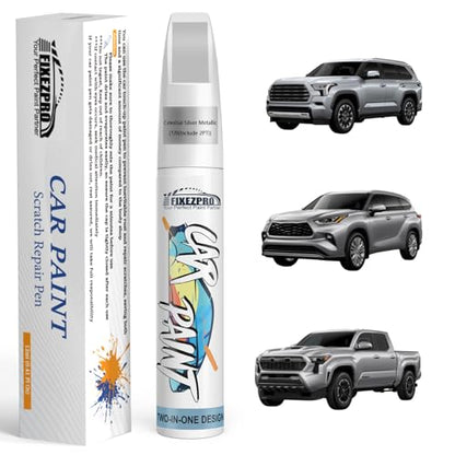 1J9 2PT Celestial Silver Metallic Car Touch Up Paint for Toyota (For toyota / Celestial Silver Metallic(1J9) compatible with Avalon-models/Camry-models/Highlander-models/Sequoia/Sienna-models/Tacoma/Tundra/Venza)