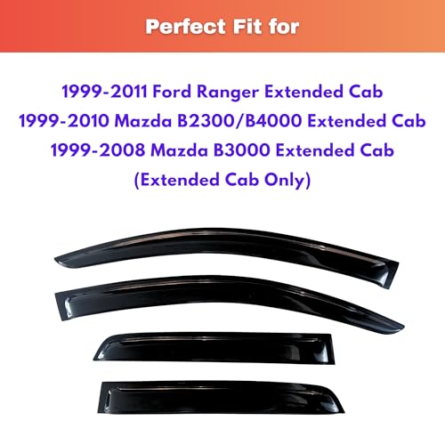 Rain Guards Fit for 1999 (1999-2011 Ranger SuperCab Cab)