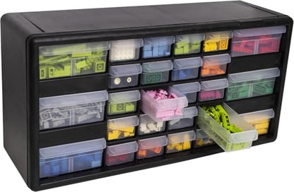 26 Drawer Plastic Storage Cabinet (Black / 26 Drawer / 1 Pack)