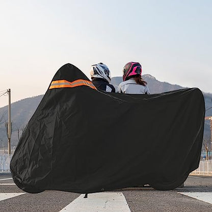 Motorcycle Cover (Black / XL-97"x41"x50")