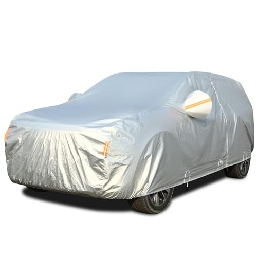 SUV Car Cover Waterproof All Weather (Light Silver / YXXL：for SUV(Lenght 206"-215"))