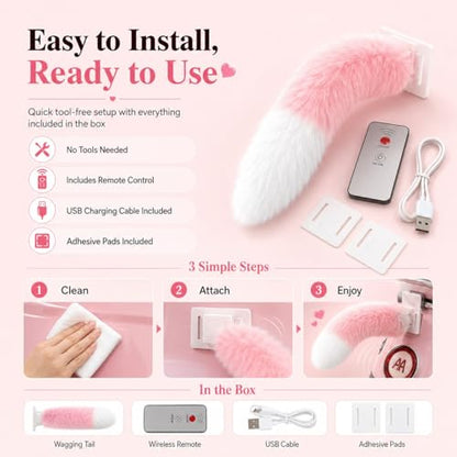 Fluffy Car Tail (Pink)