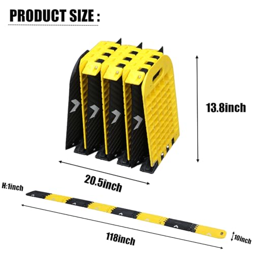 Portable 10ft Speed Bump Reflective Heavy Non (118"×10"×1")